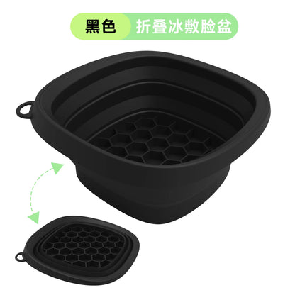 Large Foldable Silicone Bowl - Portable Face Dipping Bowl for Ice Bath and Home Skincare Routine, Ideal for Women and Girls