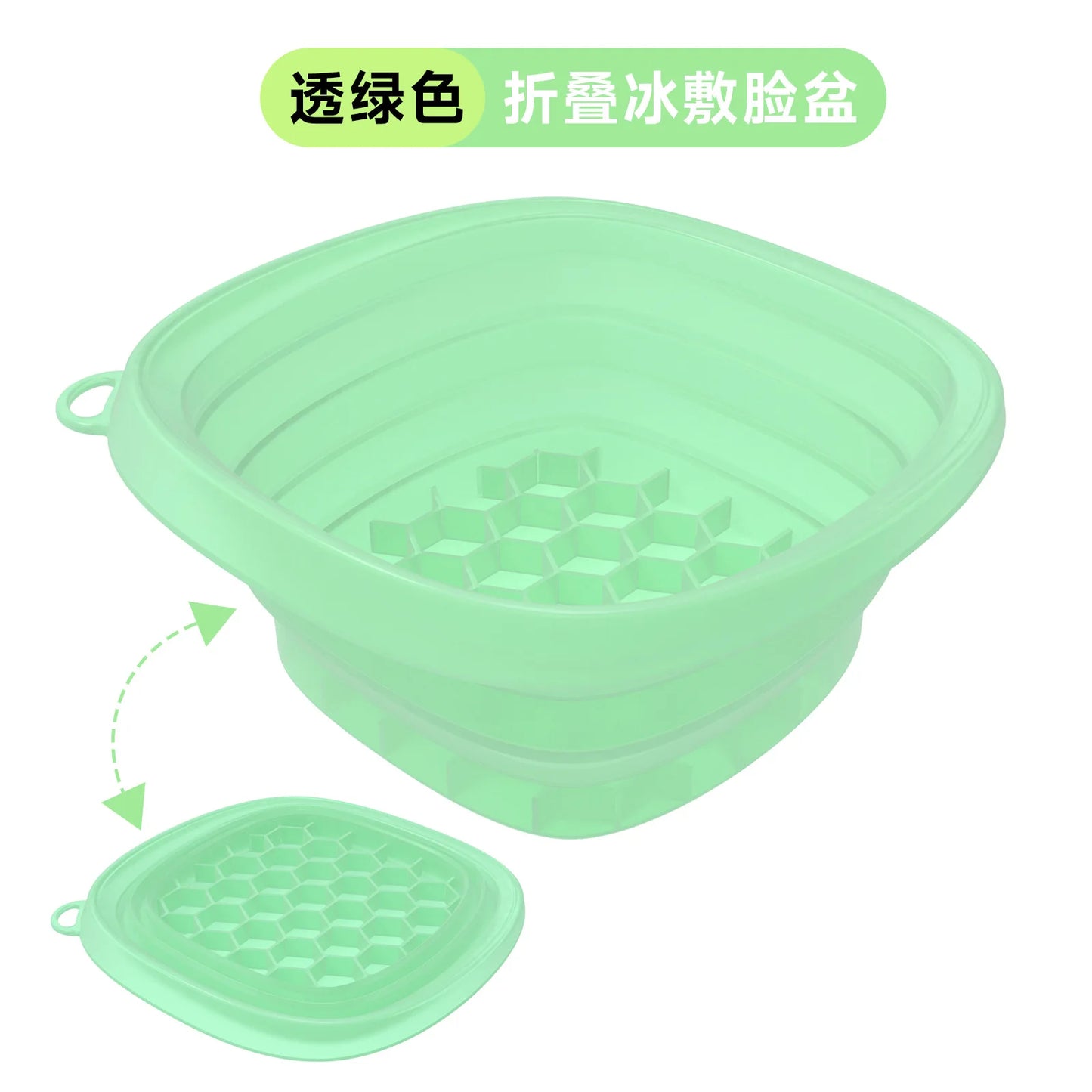 Large Foldable Silicone Bowl - Portable Face Dipping Bowl for Ice Bath and Home Skincare Routine, Ideal for Women and Girls