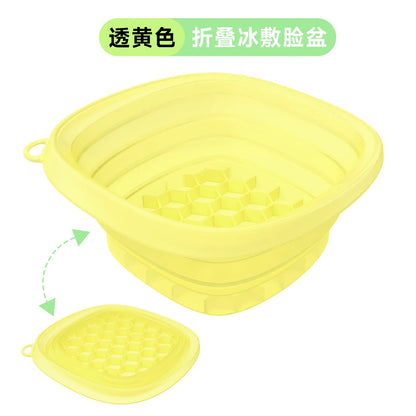 Large Foldable Silicone Bowl - Portable Face Dipping Bowl for Ice Bath and Home Skincare Routine, Ideal for Women and Girls